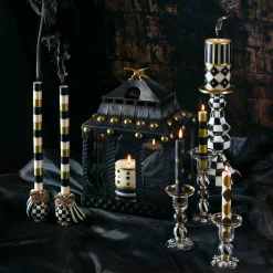 MacKenzie-Childs Mini Black  Gold Dinner Candles, Set of 6| The Halloween Shop|Candles & Fragrances