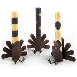 MacKenzie-Childs Mini Black  Gold Dinner Candles, Set of 6| The Halloween Shop|Candles & Fragrances