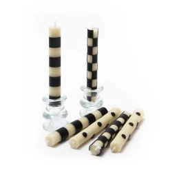 MacKenzie-Childs Mini Black Ivory Dinner Candles, Set of 6| Candles & Fragrances|Table Accessories
