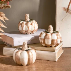 MacKenzie-Childs Mocha Capiz Pumpkins, Set of 3| Pumpkins|The Fall Shop