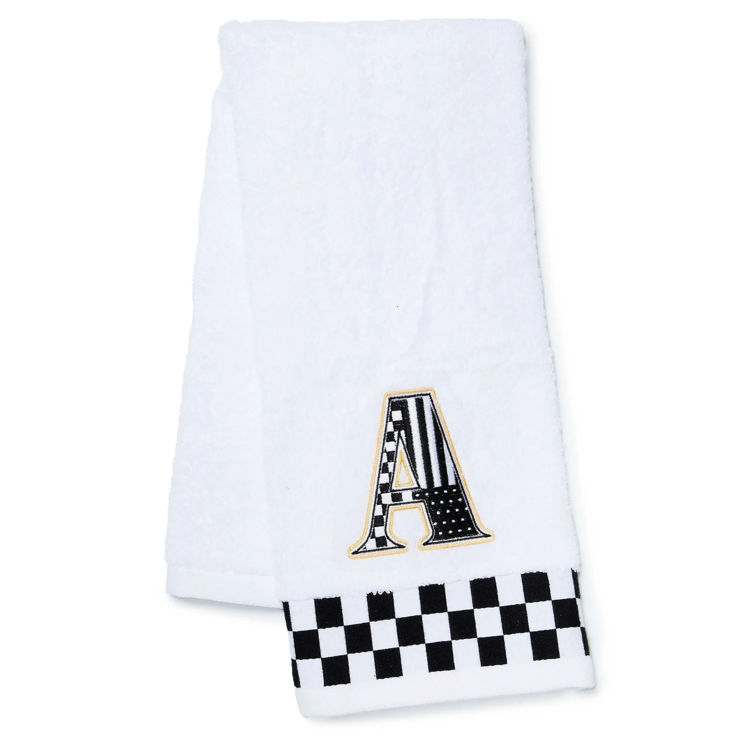 MacKenzie-Childs Monogram A Check Hand Towel| Bath & Bath Accessories