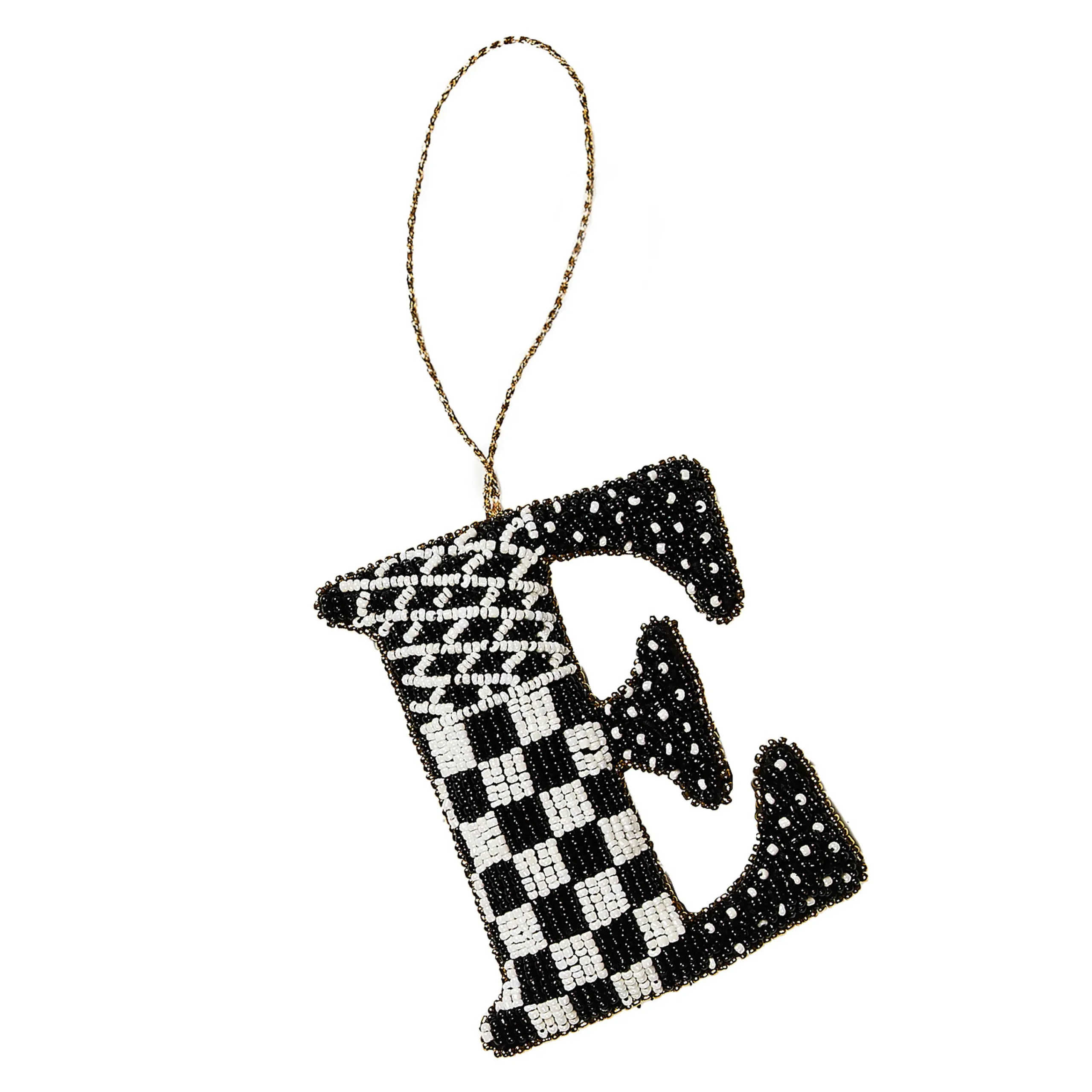 MacKenzie-Childs Monogram Beaded E Ornament| Holiday