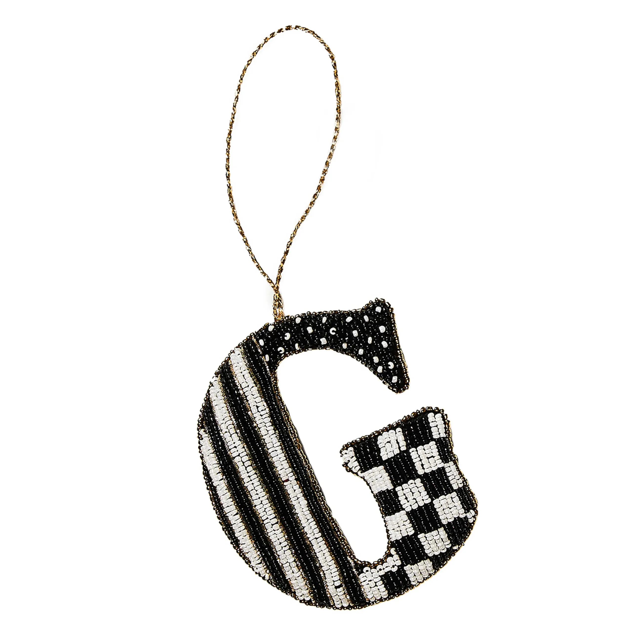 MacKenzie-Childs Monogram Beaded G Ornament| Holiday