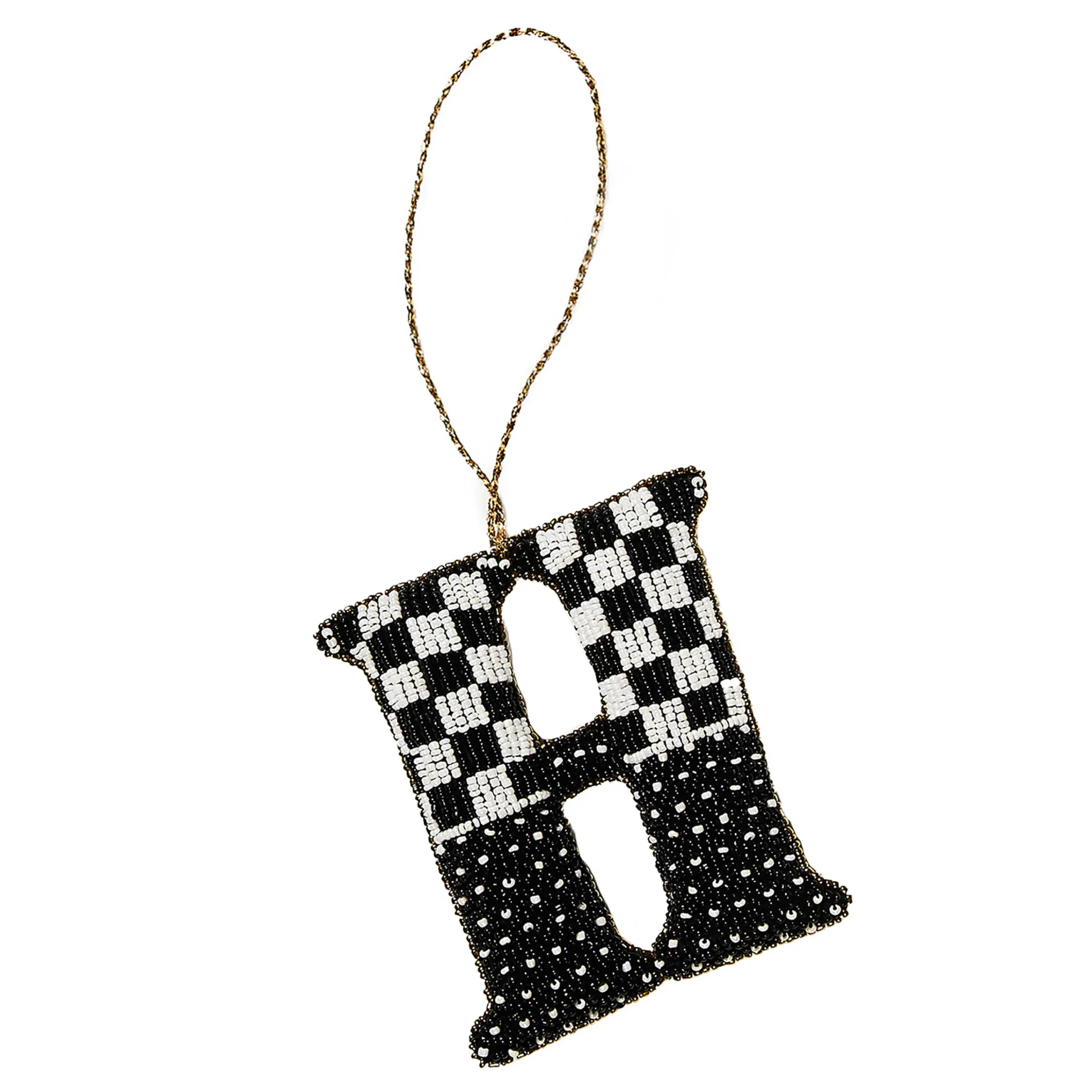 MacKenzie-Childs Monogram Beaded H Ornament| Holiday