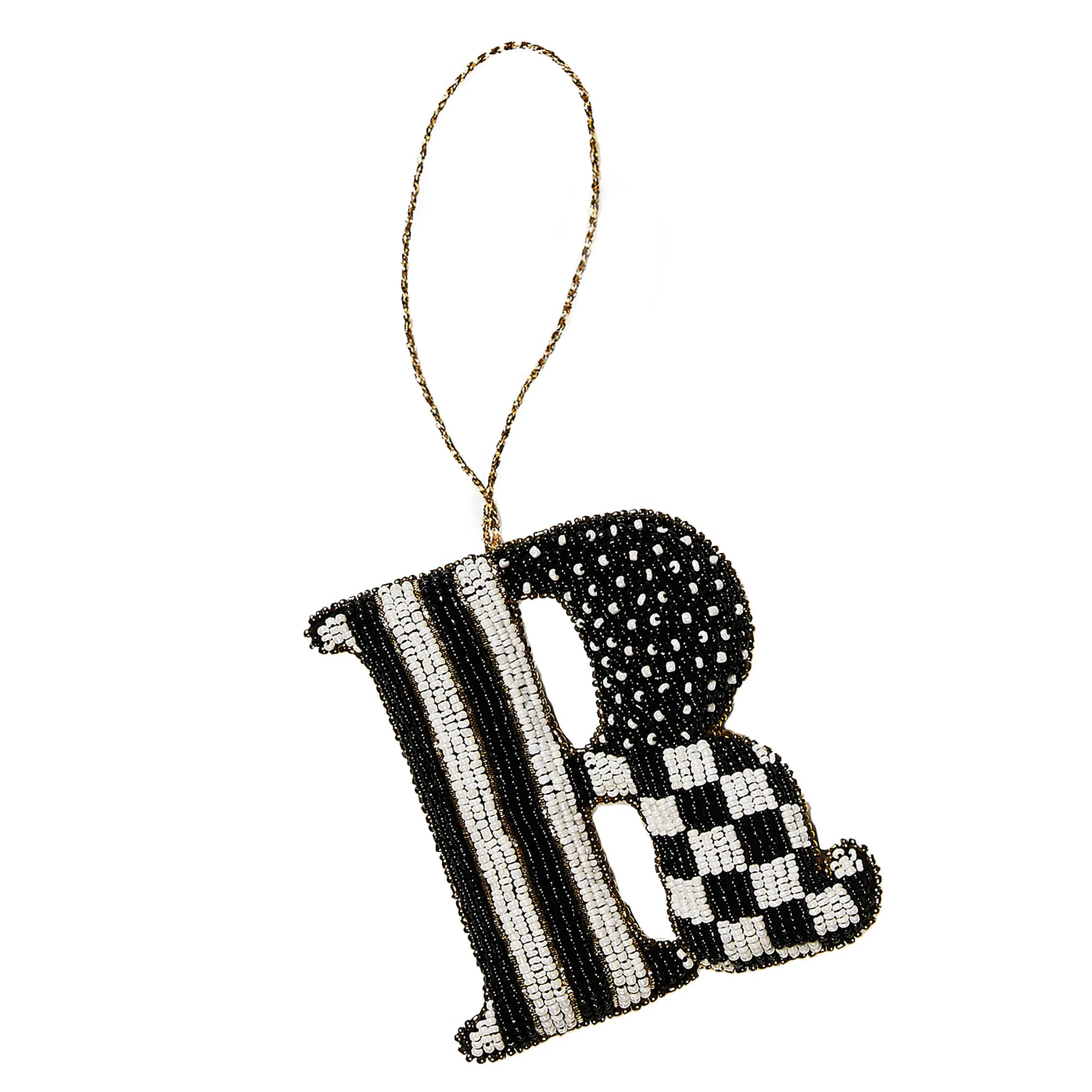 MacKenzie-Childs Monogram Beaded R Ornament| Holiday