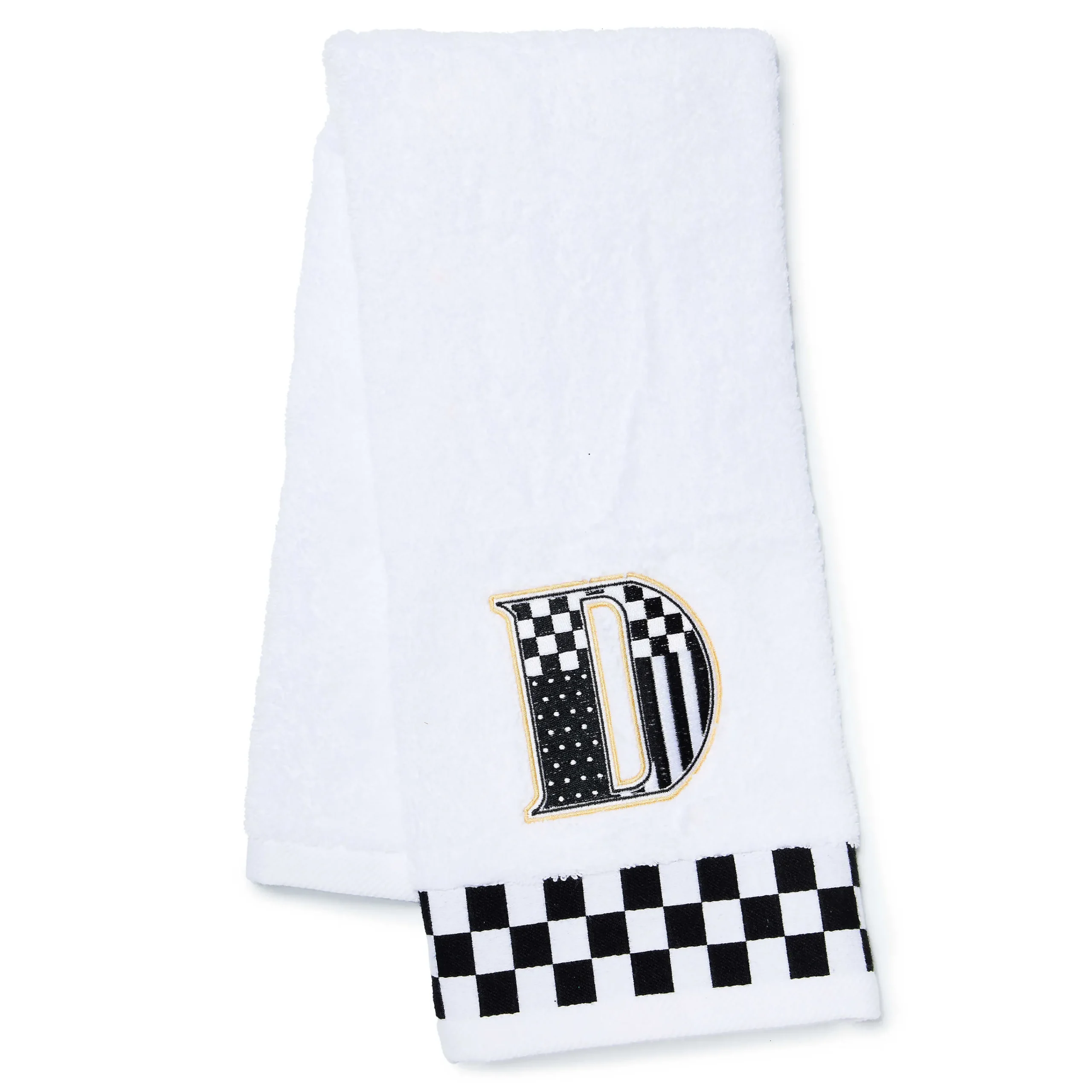 MacKenzie-Childs Monogram D Check Hand Towel| Bath & Bath Accessories