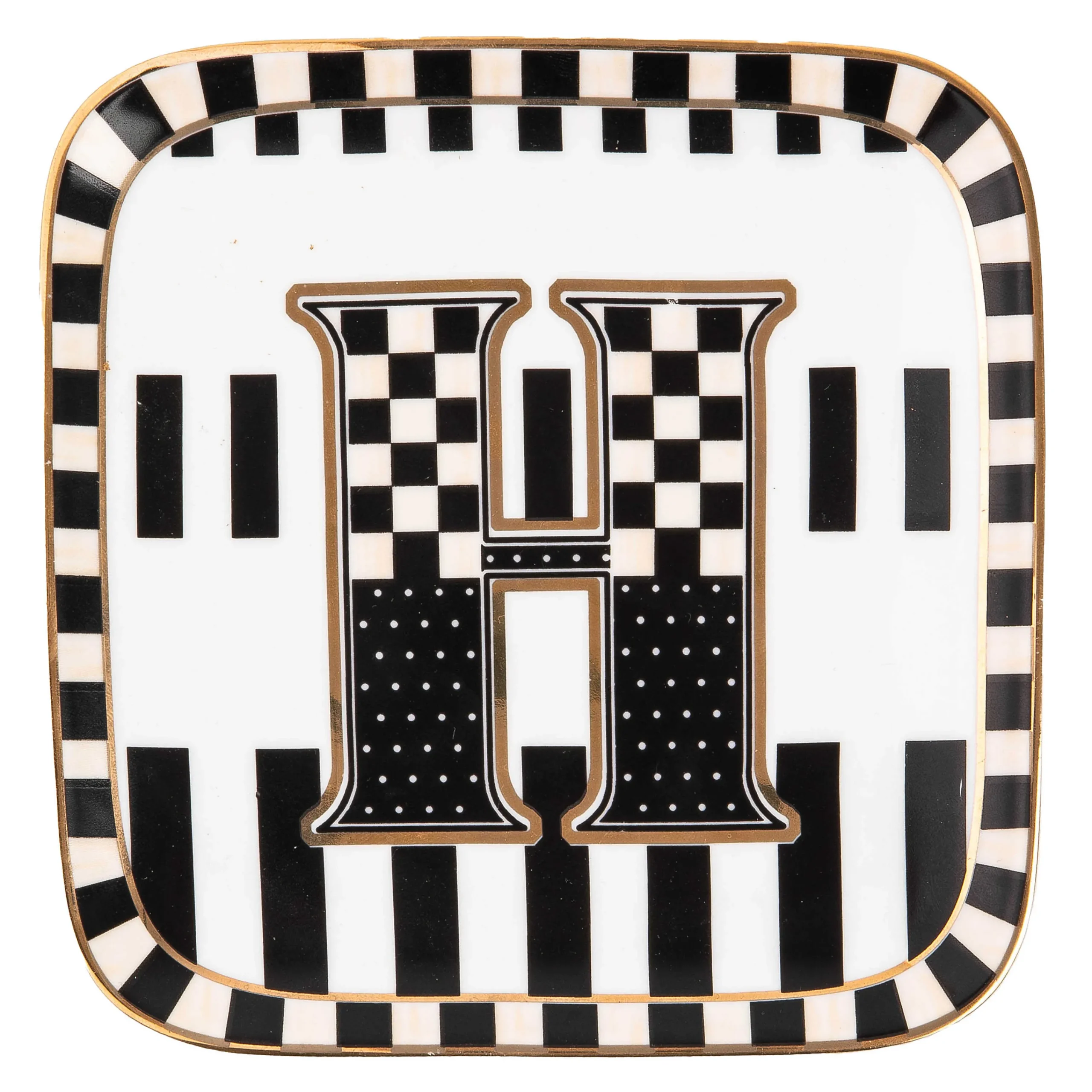 MacKenzie-Childs Monogram Dish - H| Dinnerware & Flatware
