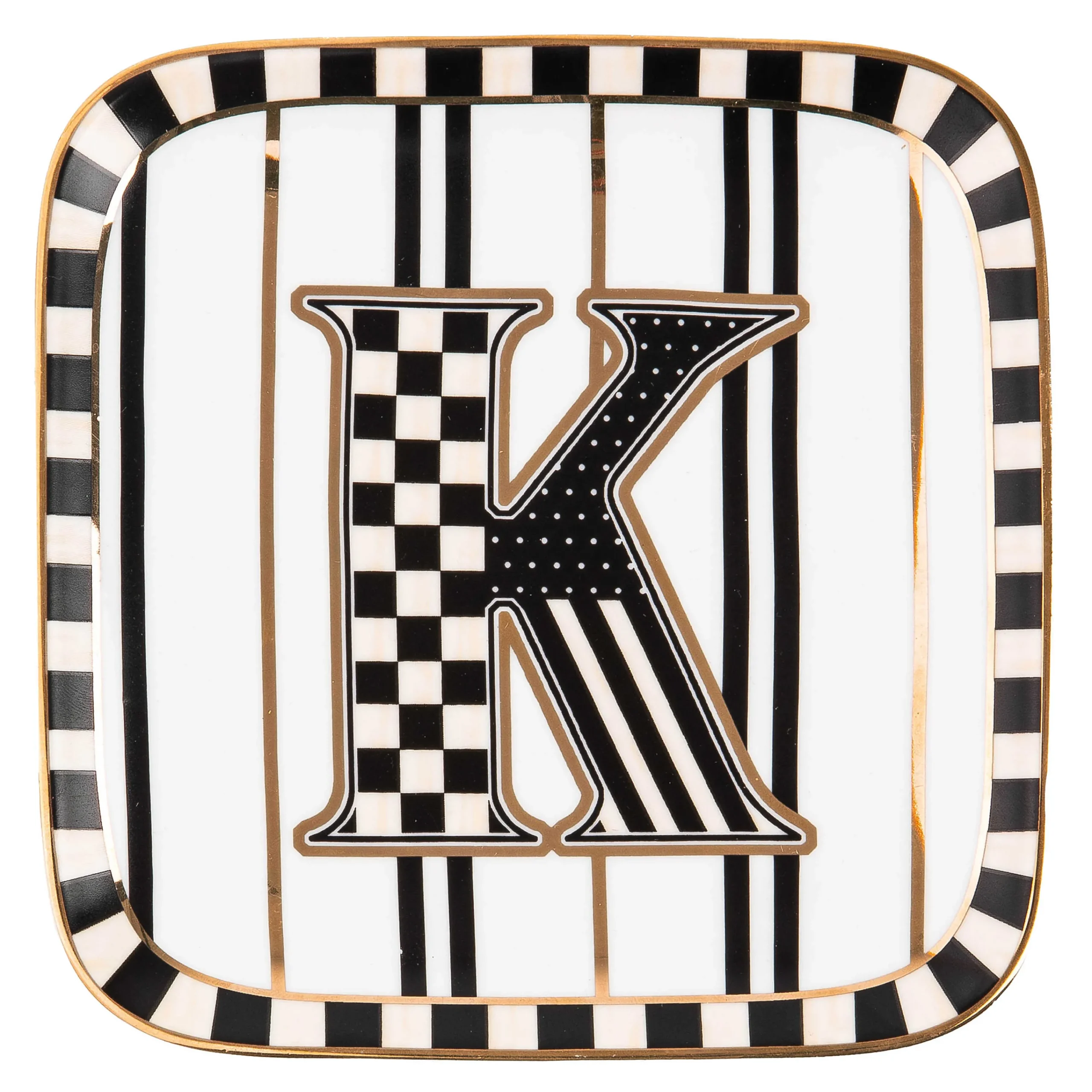 MacKenzie-Childs Monogram Dish - K| Dinnerware & Flatware