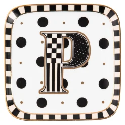 MacKenzie-Childs Monogram Dish - P| Dinnerware & Flatware