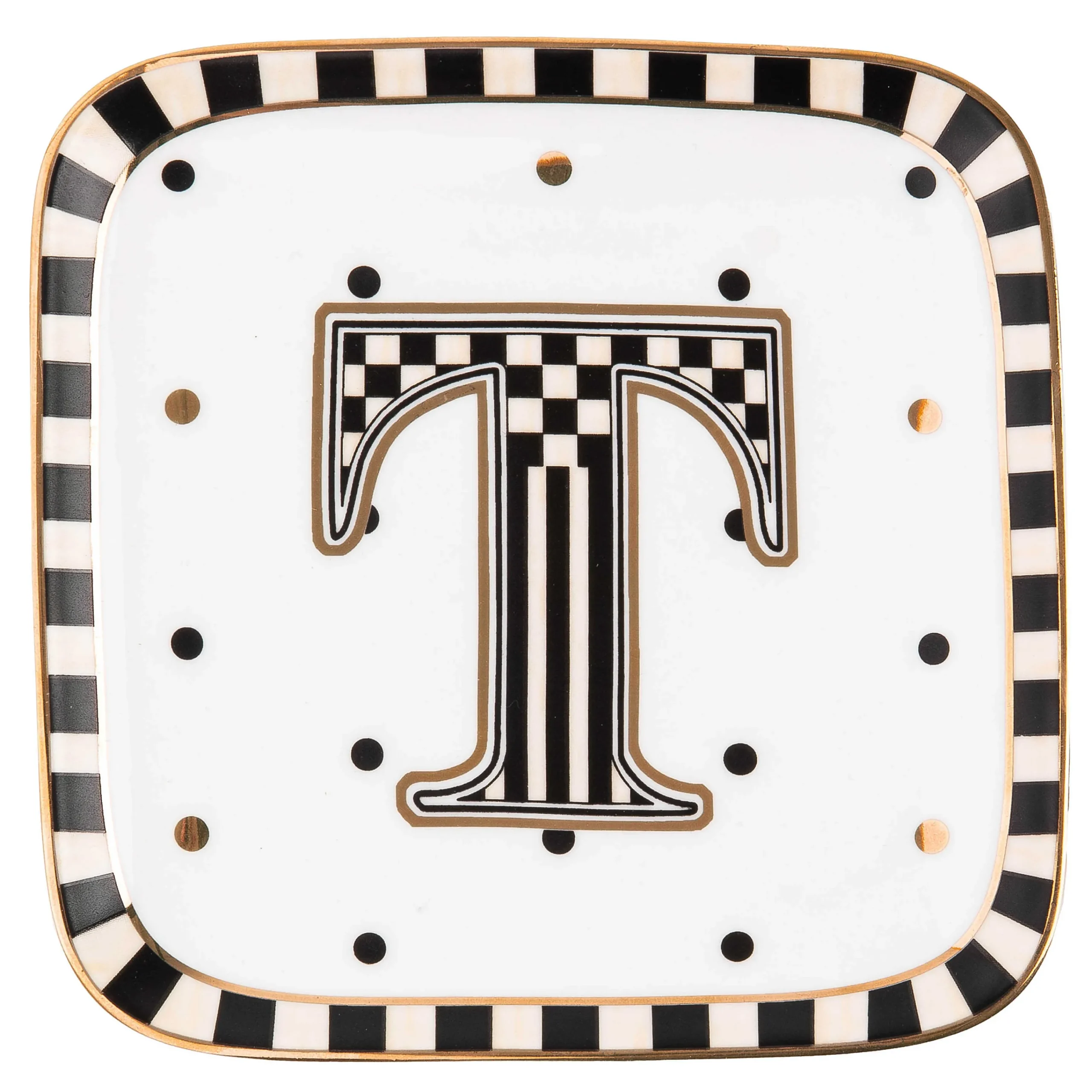 MacKenzie-Childs Monogram Dish - T| Dinnerware & Flatware