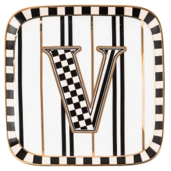 MacKenzie-Childs Monogram Dish - V| Dinnerware & Flatware