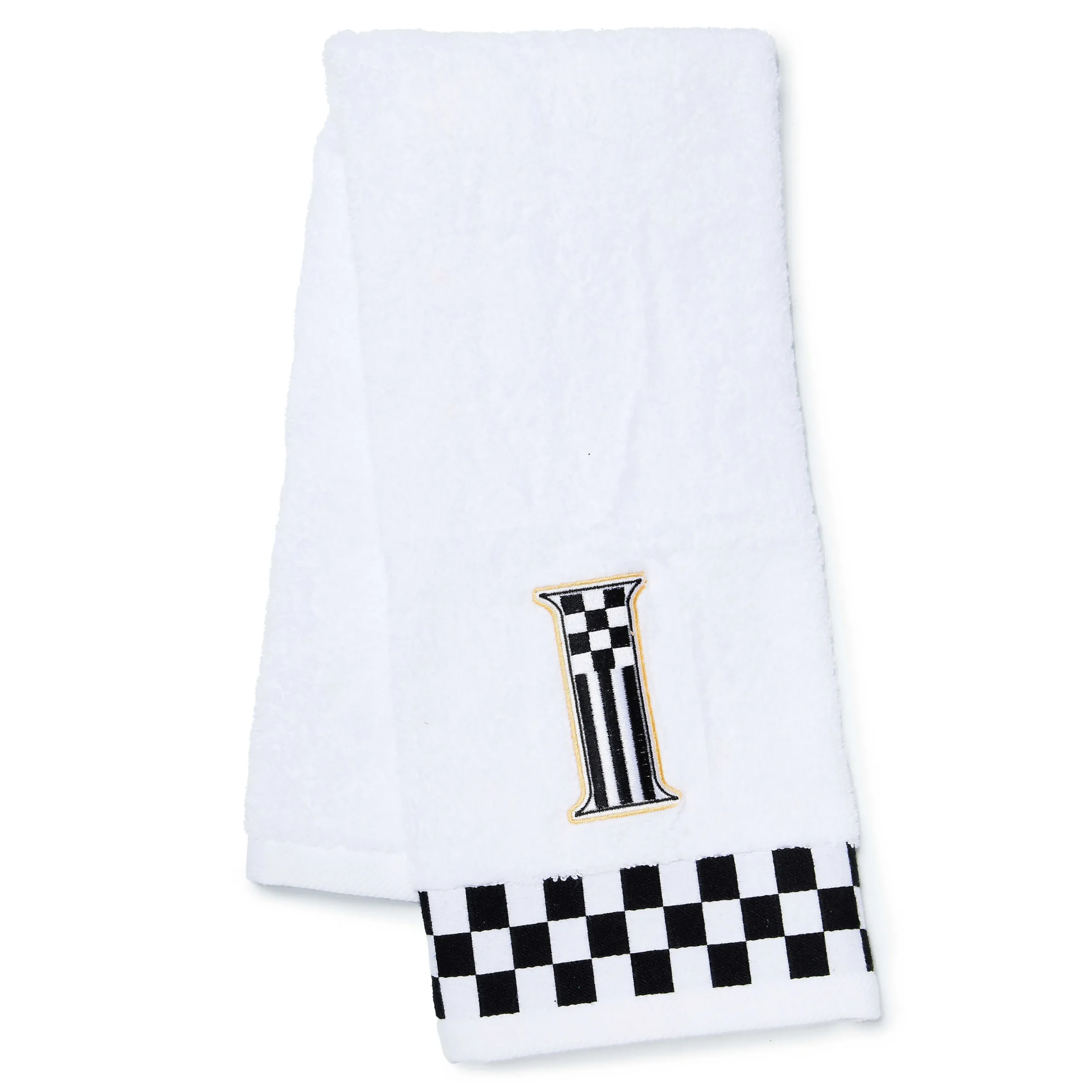MacKenzie-Childs Monogram I Check Hand Towel| Bath & Bath Accessories