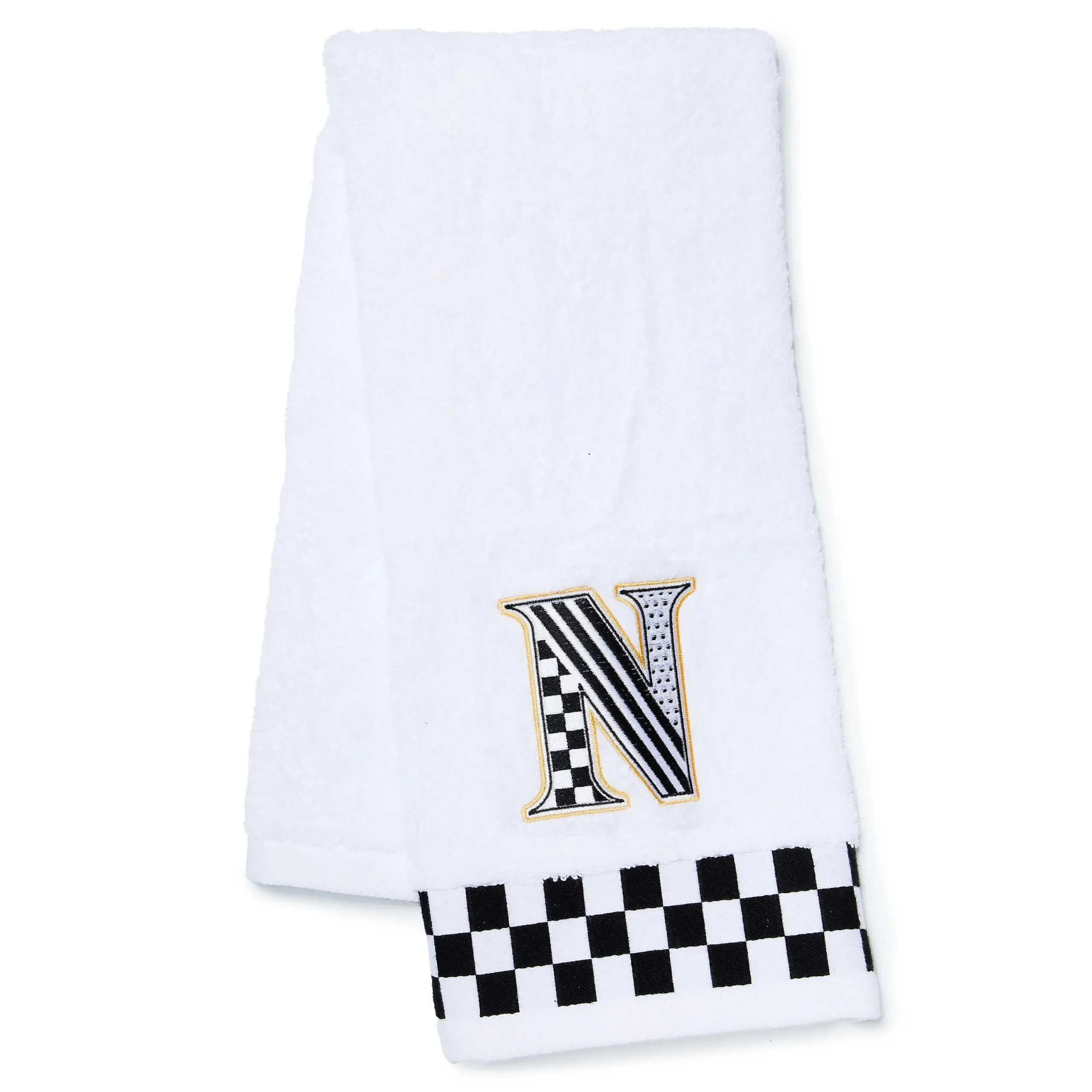 MacKenzie-Childs Monogram N Check Hand Towel| Bath & Bath Accessories