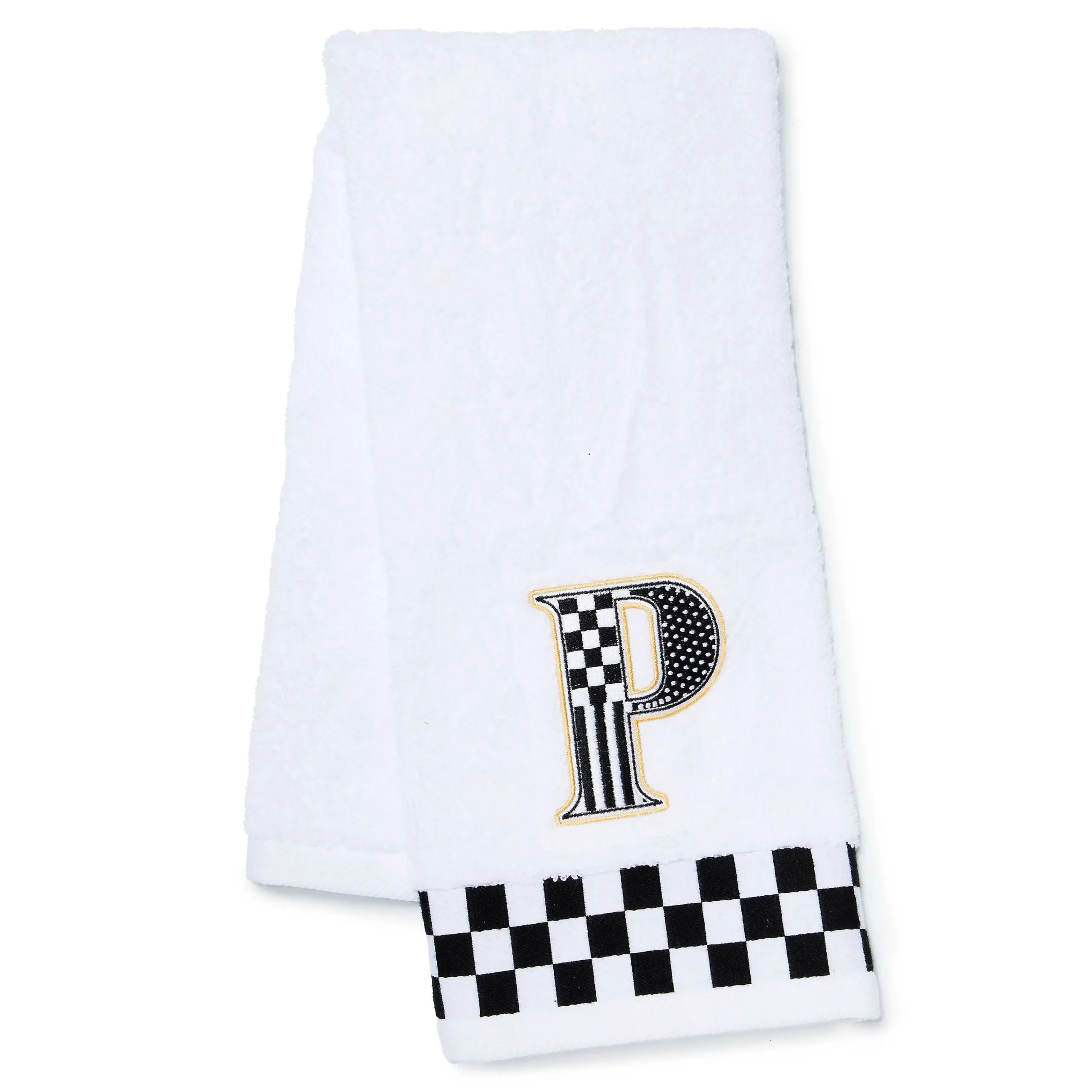 MacKenzie-Childs Monogram P Check Hand Towel| Bath & Bath Accessories