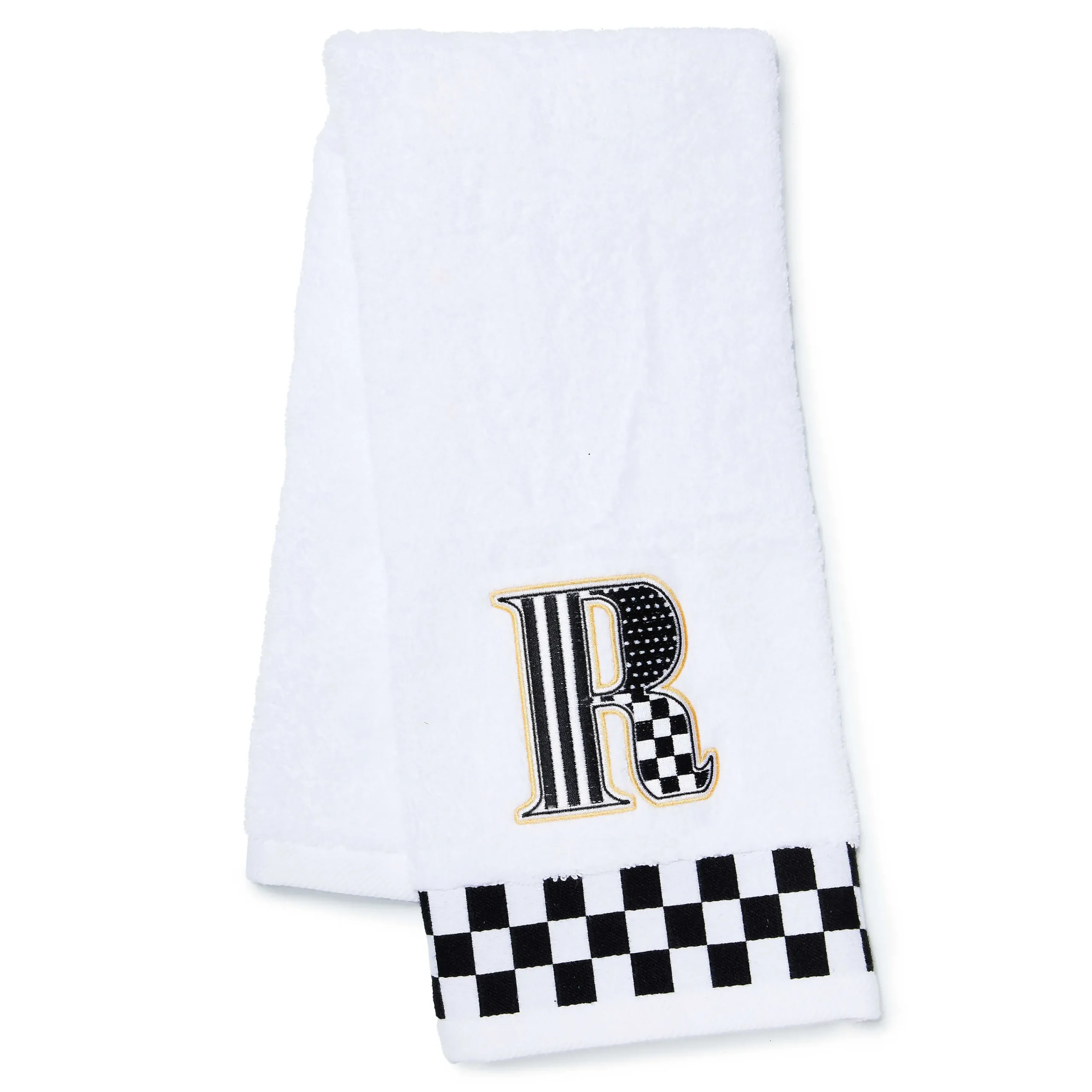 MacKenzie-Childs Monogram R Check Hand Towel| Bath & Bath Accessories