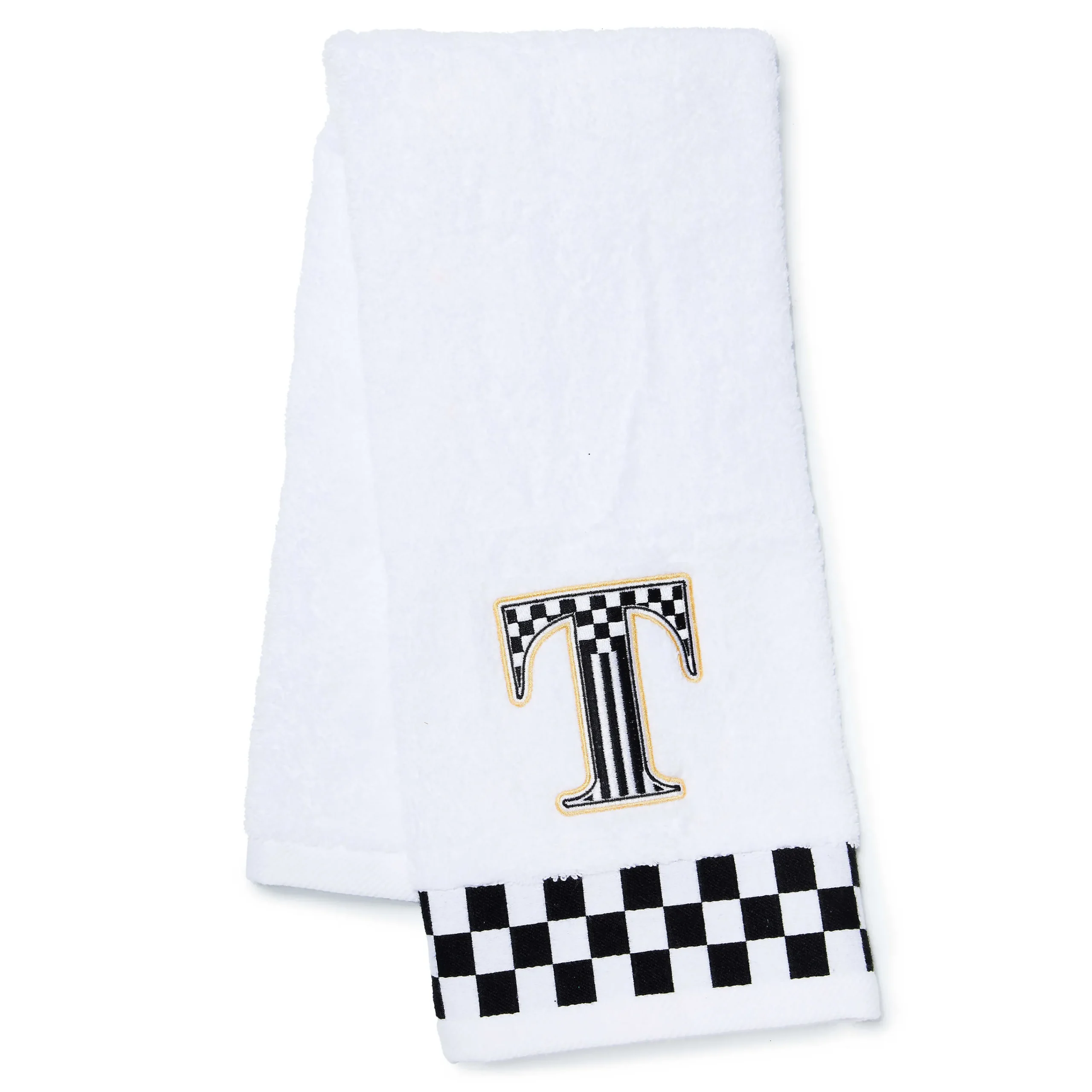 MacKenzie-Childs Monogram T Check Hand Towel| Bath & Bath Accessories