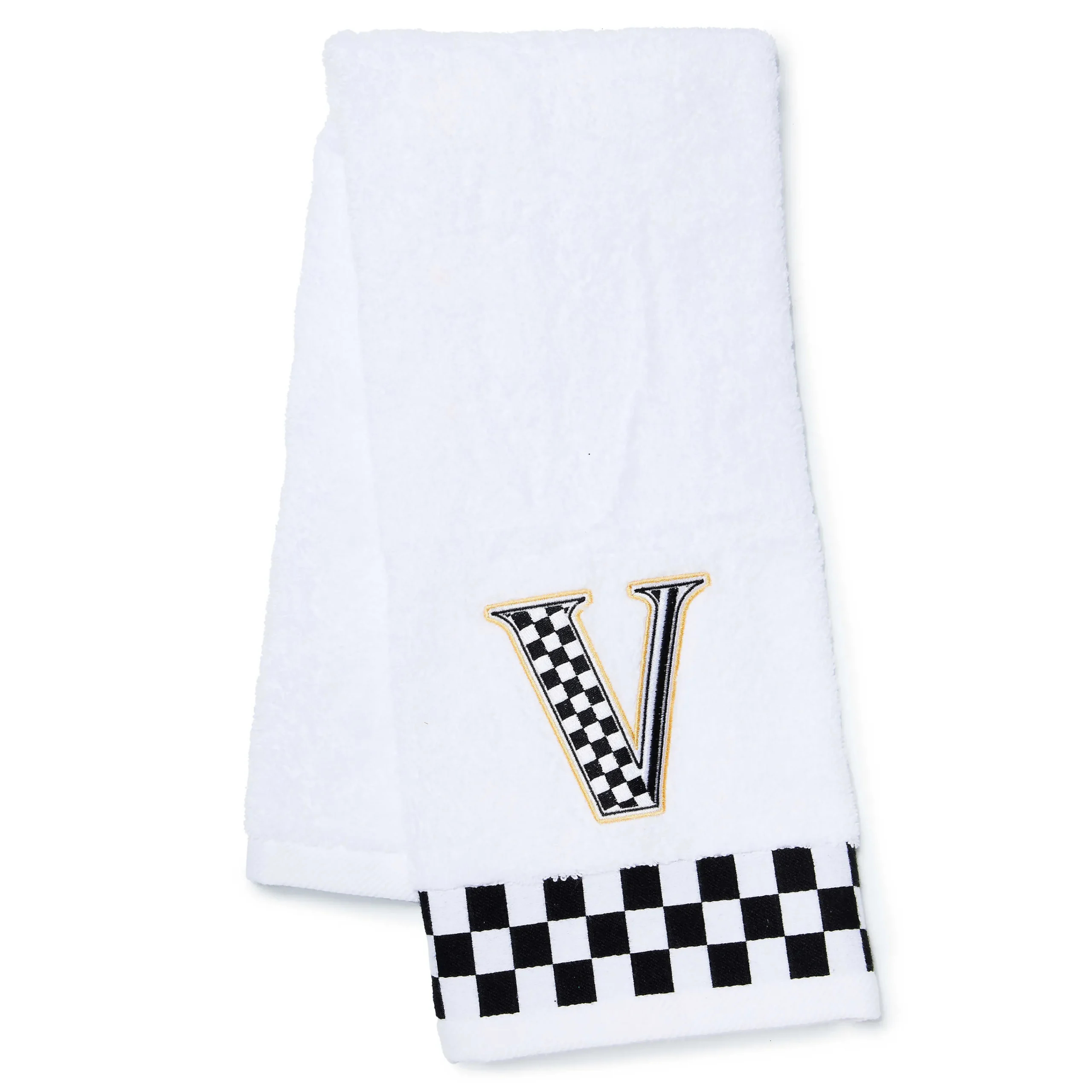 MacKenzie-Childs Monogram V Check Hand Towel| Bath & Bath Accessories
