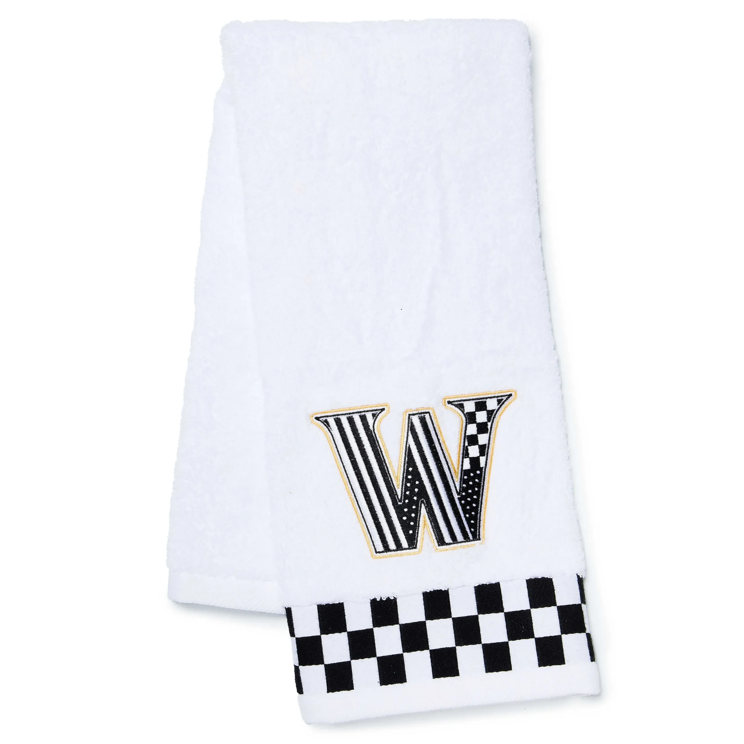 MacKenzie-Childs Monogram W Check Hand Towel| Bath & Bath Accessories