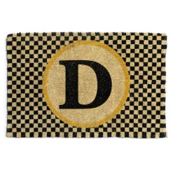 MacKenzie-Childs Monogrammed D Entrance Mat| Outdoor|Rugs