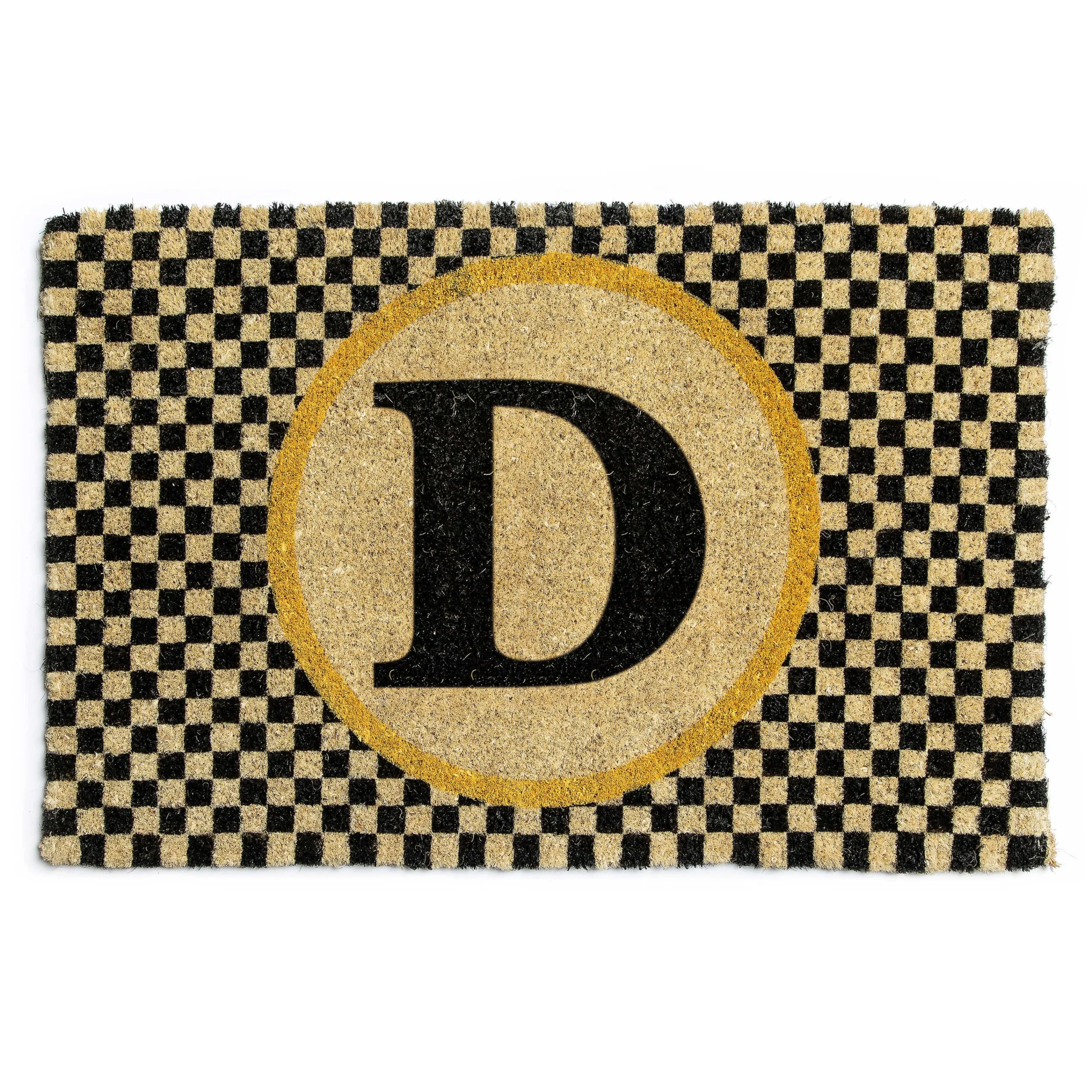 MacKenzie-Childs Monogrammed D Entrance Mat| Outdoor|Rugs