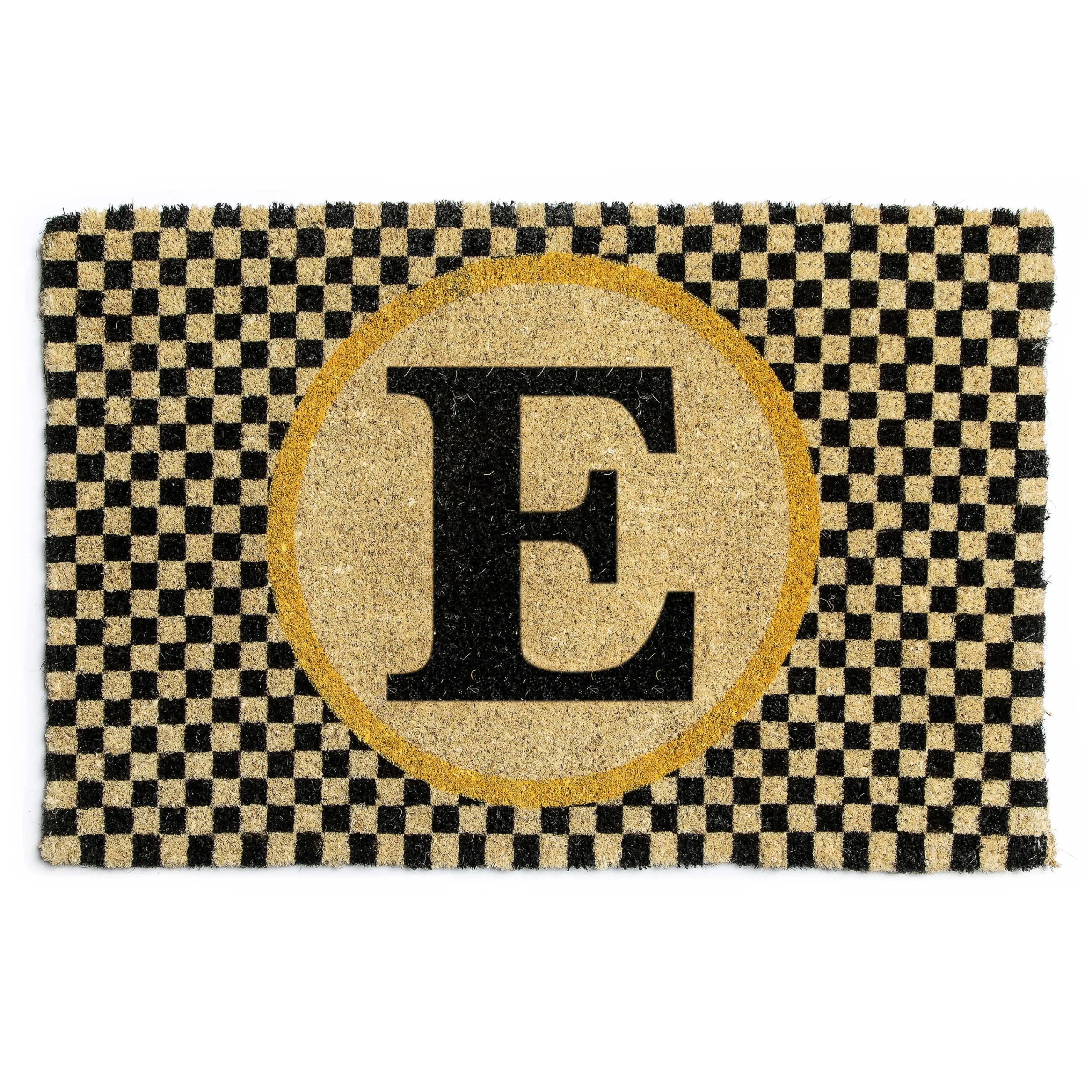 MacKenzie-Childs Monogrammed E Entrance Mat| Outdoor|Rugs