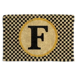 MacKenzie-Childs Monogrammed F Entrance Mat| Outdoor|Rugs