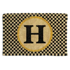 MacKenzie-Childs Monogrammed H Entrance Mat| Outdoor|Rugs