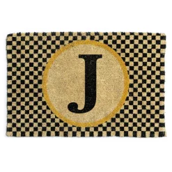 MacKenzie-Childs Monogrammed J Entrance Mat| Outdoor|Rugs