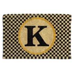 MacKenzie-Childs Monogrammed K Entrance Mat| Outdoor|Rugs