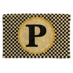 MacKenzie-Childs Monogrammed P Entrance Mat| Outdoor|Rugs