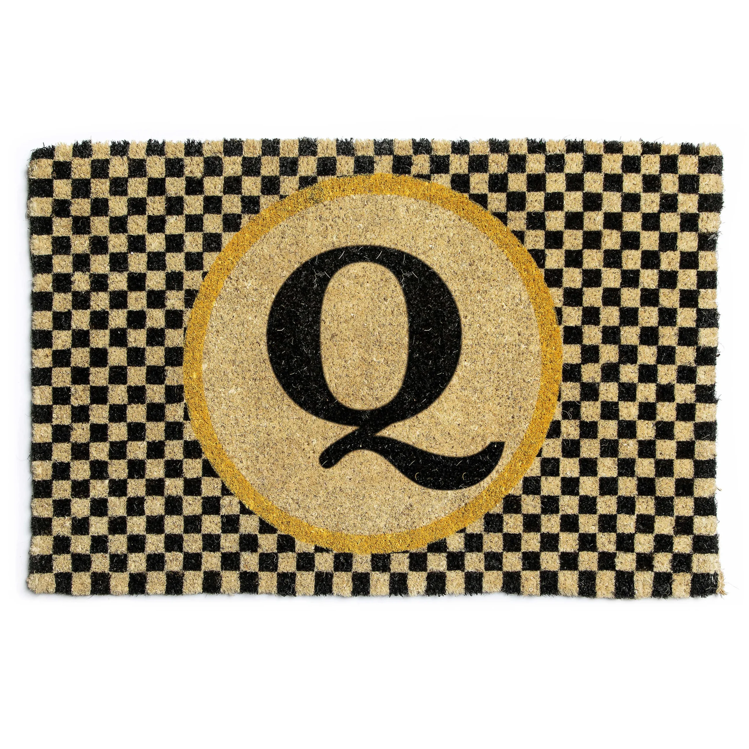 MacKenzie-Childs Monogrammed Q Entrance Mat| Outdoor|Rugs