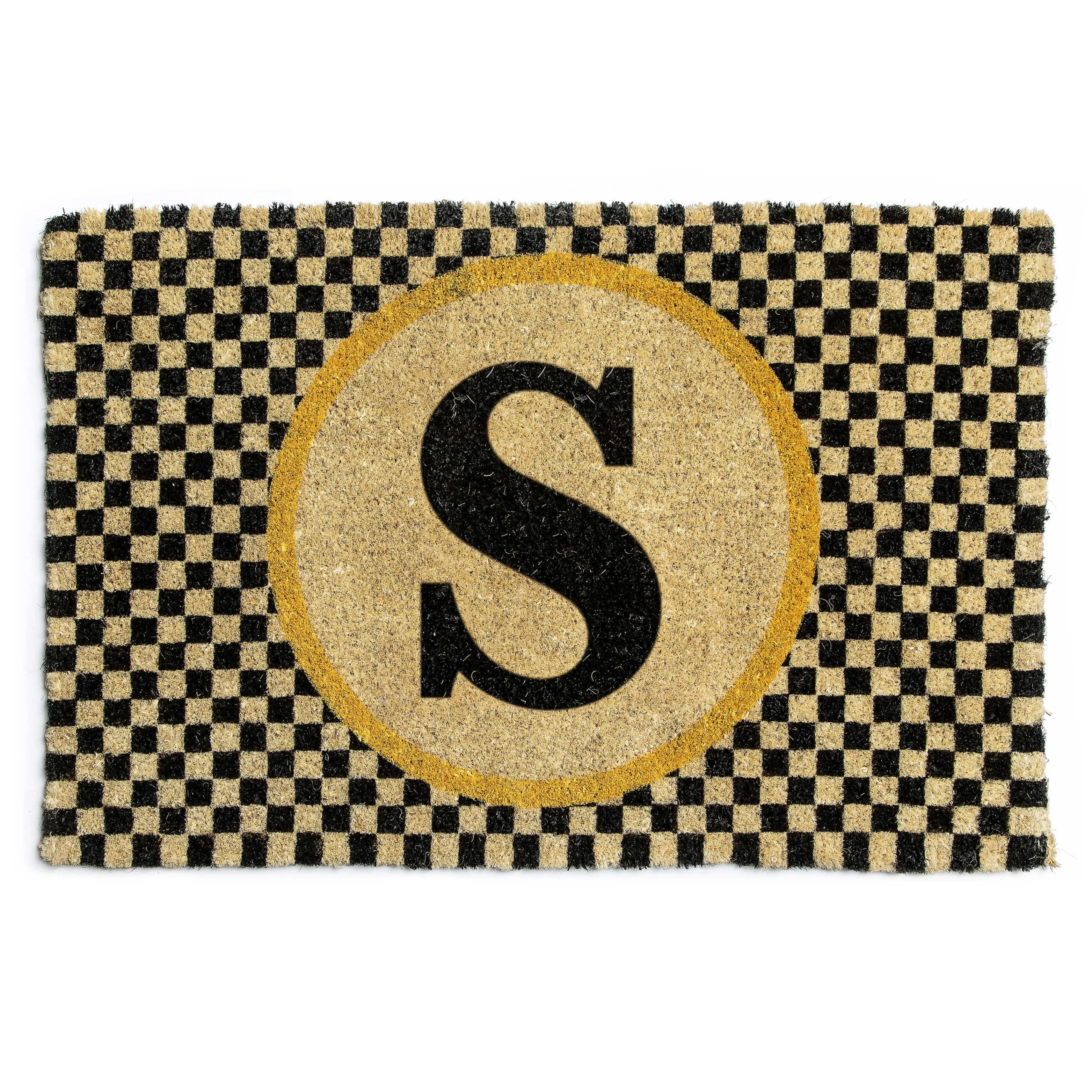MacKenzie-Childs Monogrammed S Entrance Mat| Outdoor|Rugs