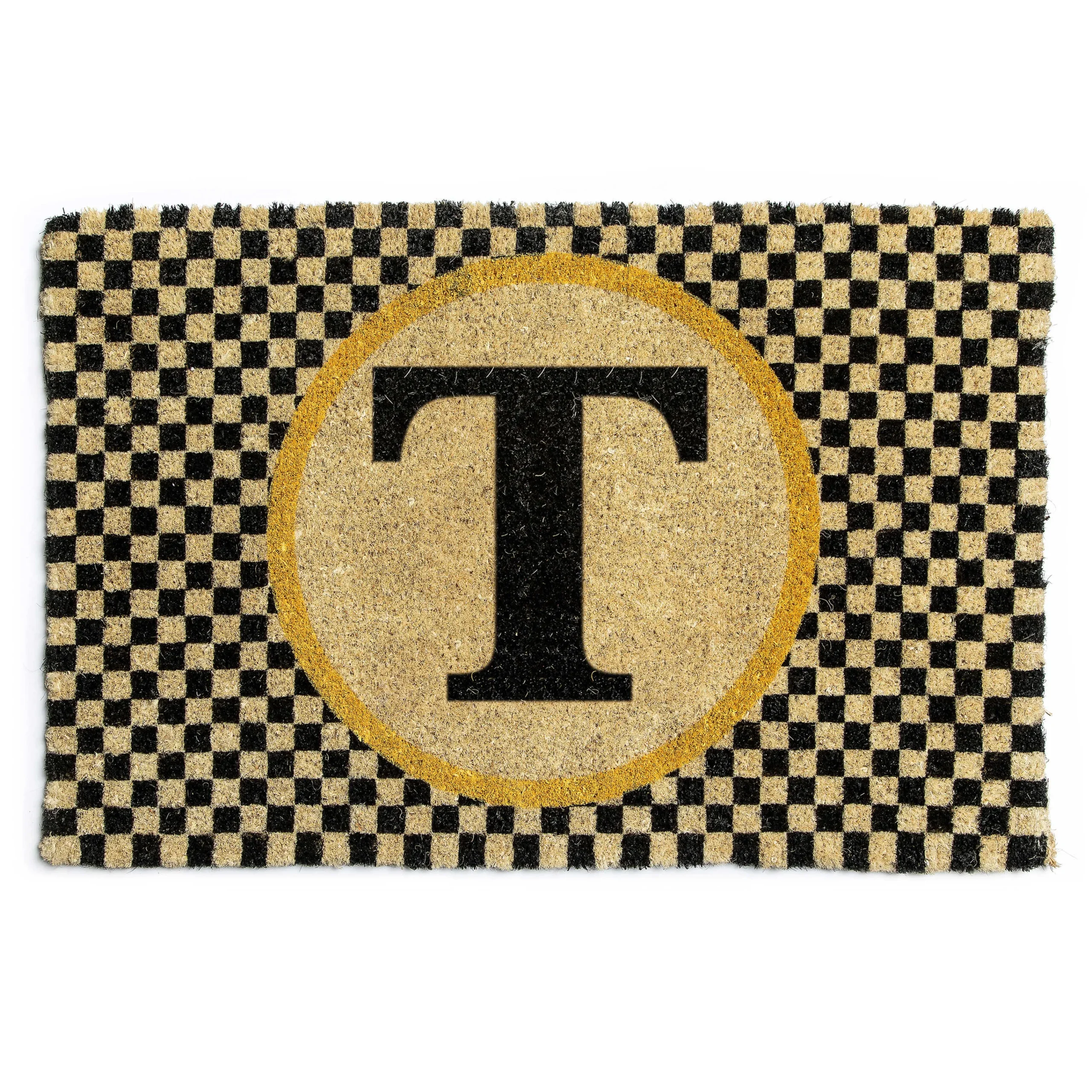 MacKenzie-Childs Monogrammed T Entrance Mat| Outdoor|Rugs