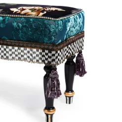 MacKenzie-Childs Moonlight Garden Floral Scuttlebutt Bench| Living Room|Bedroom