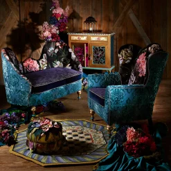 MacKenzie-Childs Moonlight Garden Footstool| Living Room