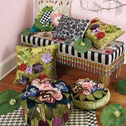 MacKenzie-Childs Moonlight Garden Round Throw Pillow| Pillows, Throws, & Cushions