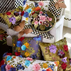 MacKenzie-Childs Moonlight Garden Round Throw Pillow| Pillows, Throws, & Cushions