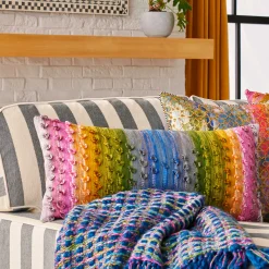MacKenzie-Childs Mosaic Basket Weave Throw| Pillows, Throws, & Cushions|Room Accents
