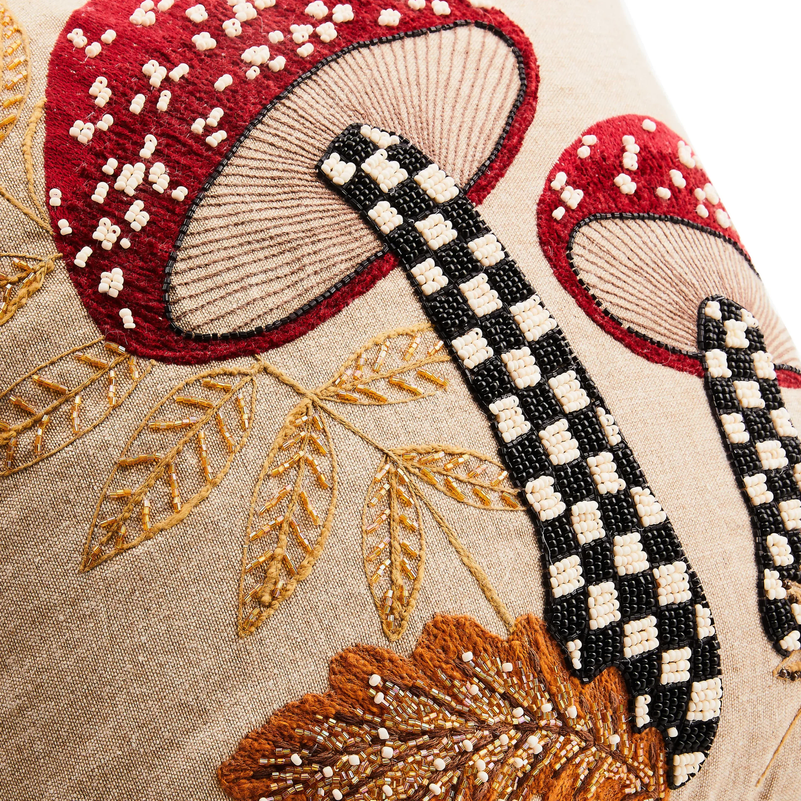MacKenzie-Childs Mushroom Check Beaded Throw Pillow| The Fall Shop|Pillows, Throws, & Cushions