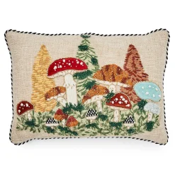 MacKenzie-Childs Mushroom Embellished Lumbar Pillow| Pillows, Throws, & Cushions