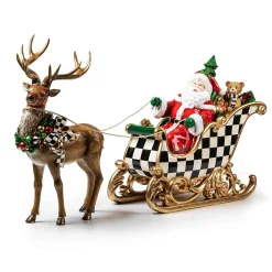 MacKenzie-Childs Night Before Christmas Santa  Sleigh| Holiday|Room Accents
