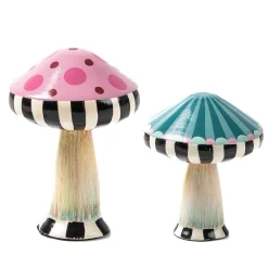 MacKenzie-Childs Outdoor Mushrooms, Set of 2| Spring|Outdoor