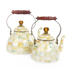 MacKenzie-Childs Parchment Check 2 Quart Tea Kettle| Tea Kettles