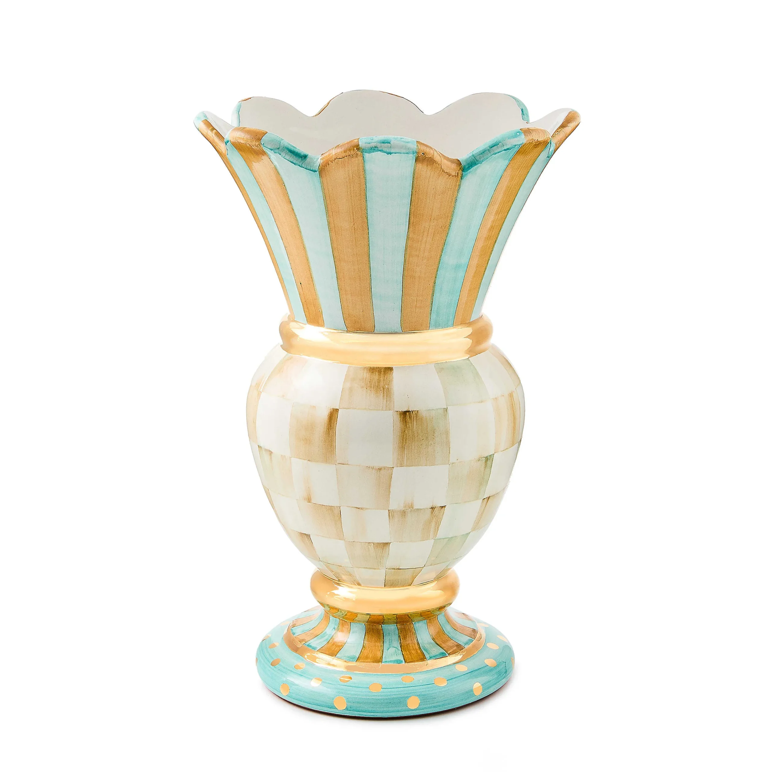 MacKenzie-Childs Parchment Check Great Vase| Room Accents