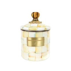 MacKenzie-Childs Parchment Check Small Canister| Room Accents|Kitchen Storage & Organization