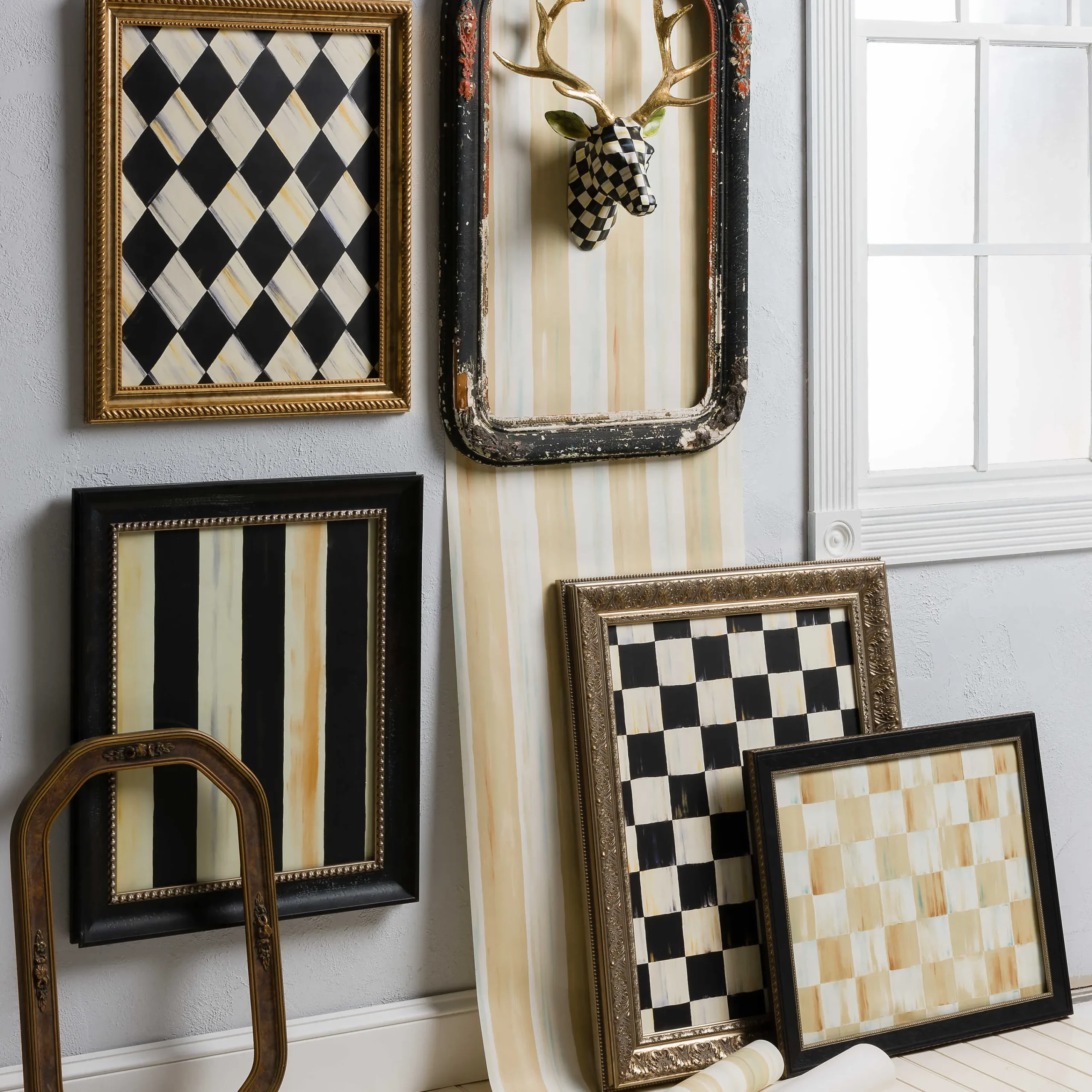 MacKenzie-Childs Parchment Stripe Wallpaper| Finishing Touches|Room Accents