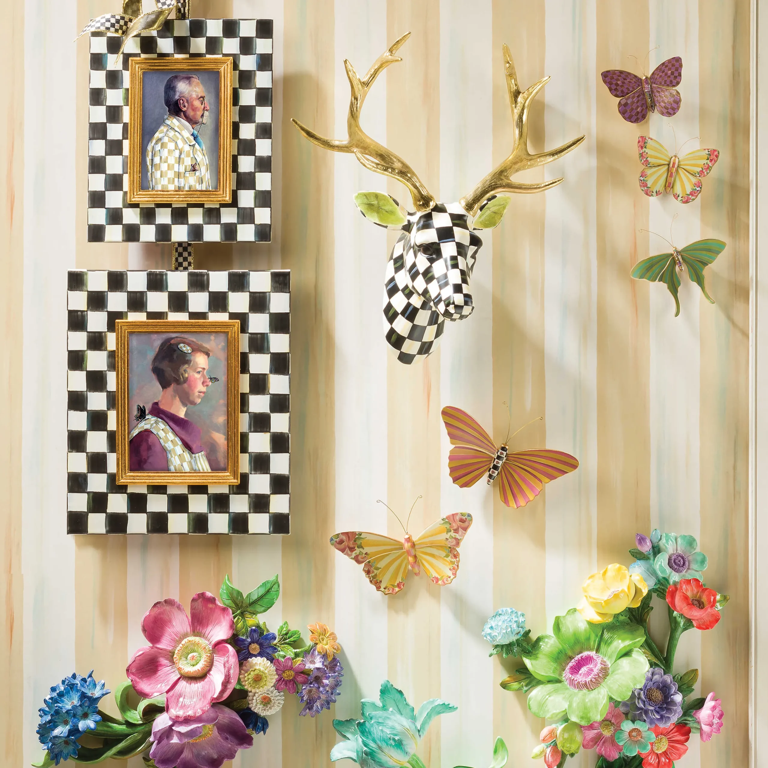 MacKenzie-Childs Parchment Stripe Wallpaper| Finishing Touches|Room Accents