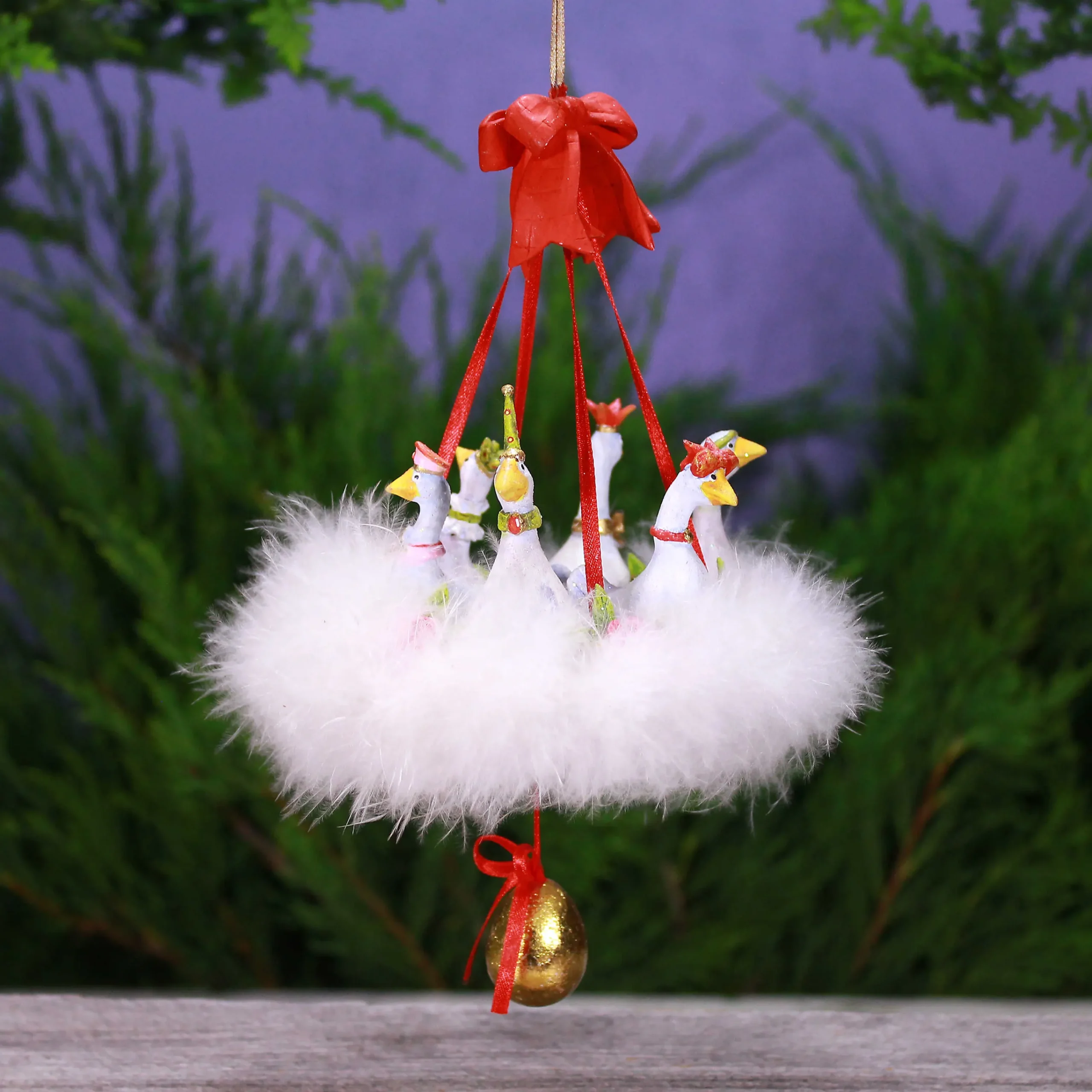 MacKenzie-Childs Patience Brewster 12 Days 6 Geese a-Laying Ornament| Holiday
