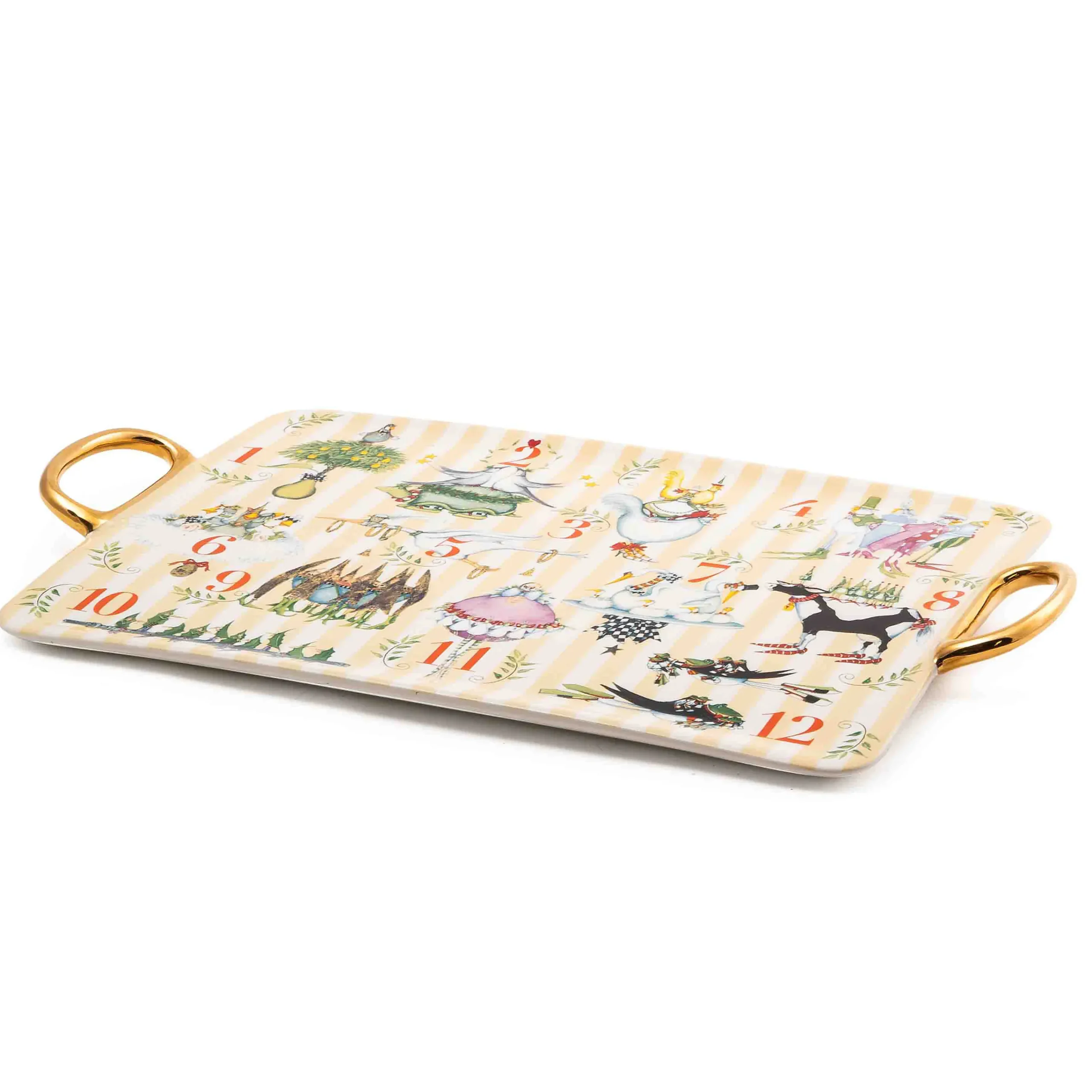 MacKenzie-Childs Patience Brewster 12 Days Ceramic Platter| Holiday|Serveware