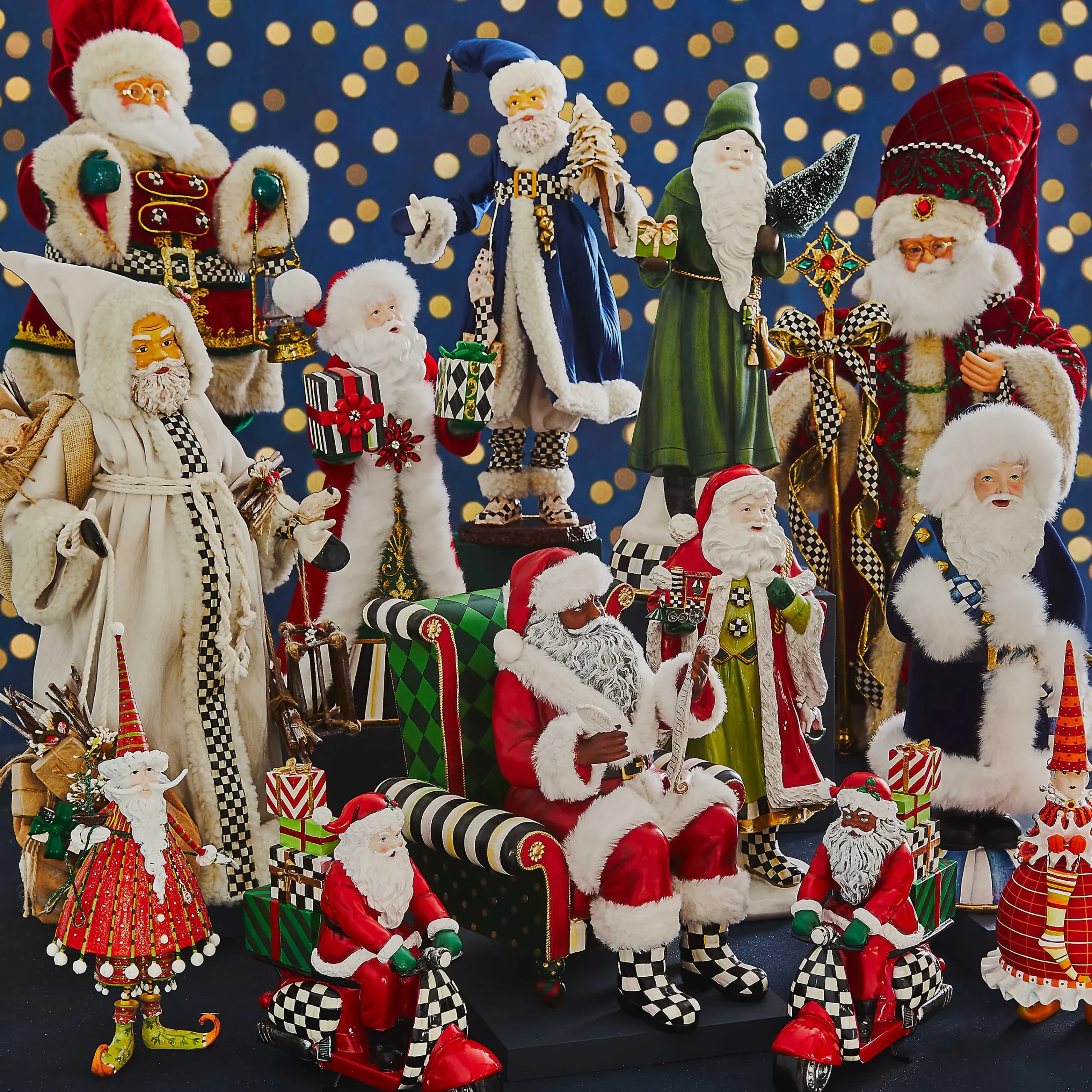MacKenzie-Childs Patience Brewster Dash Away Dashing Santa Figure| Holiday|Room Accents